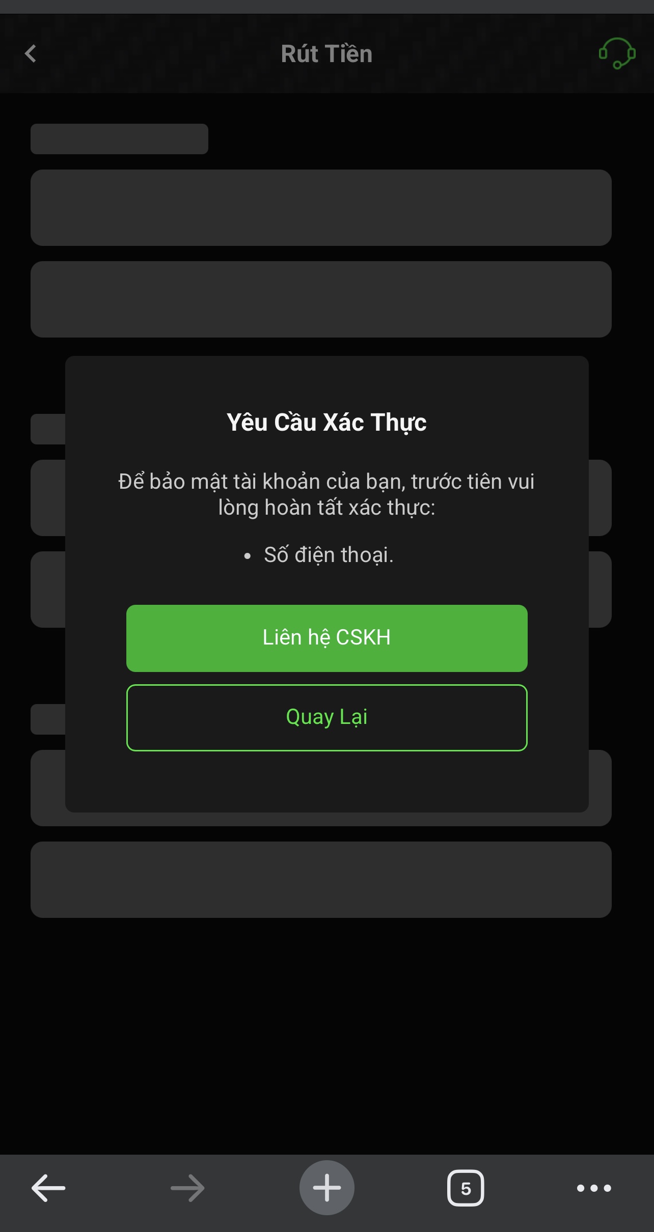 bam lien he cham soc khach hang de xac minh tai khoan 2