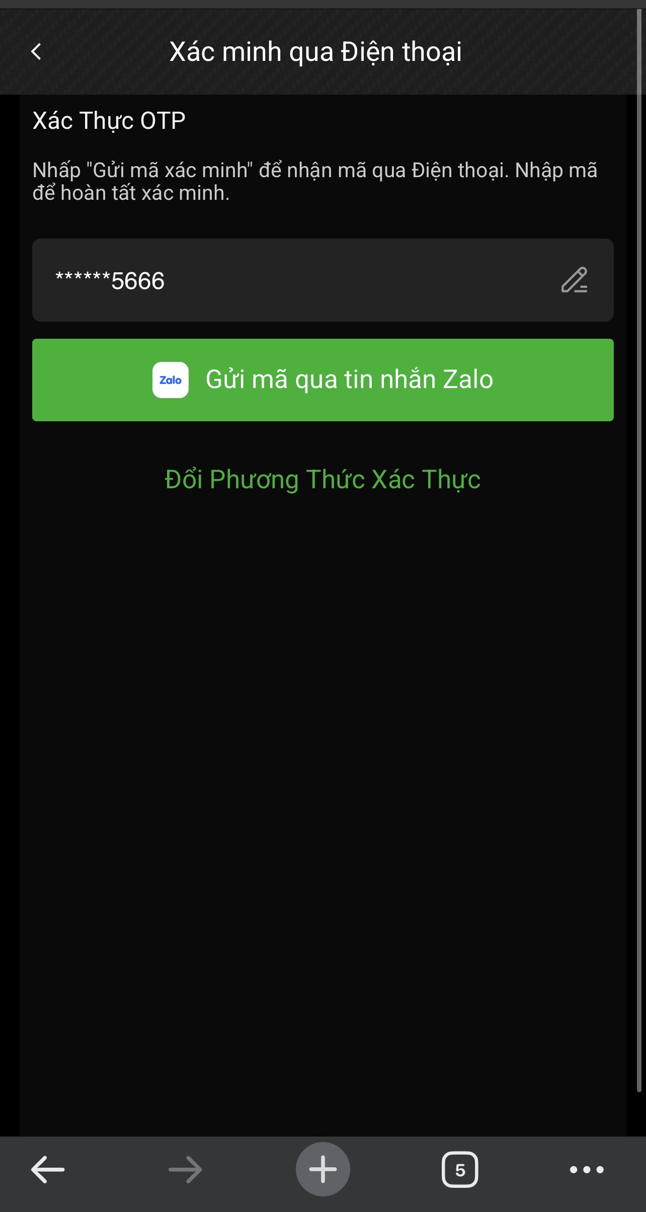 xac minh so dien thoai qua ma otp 4